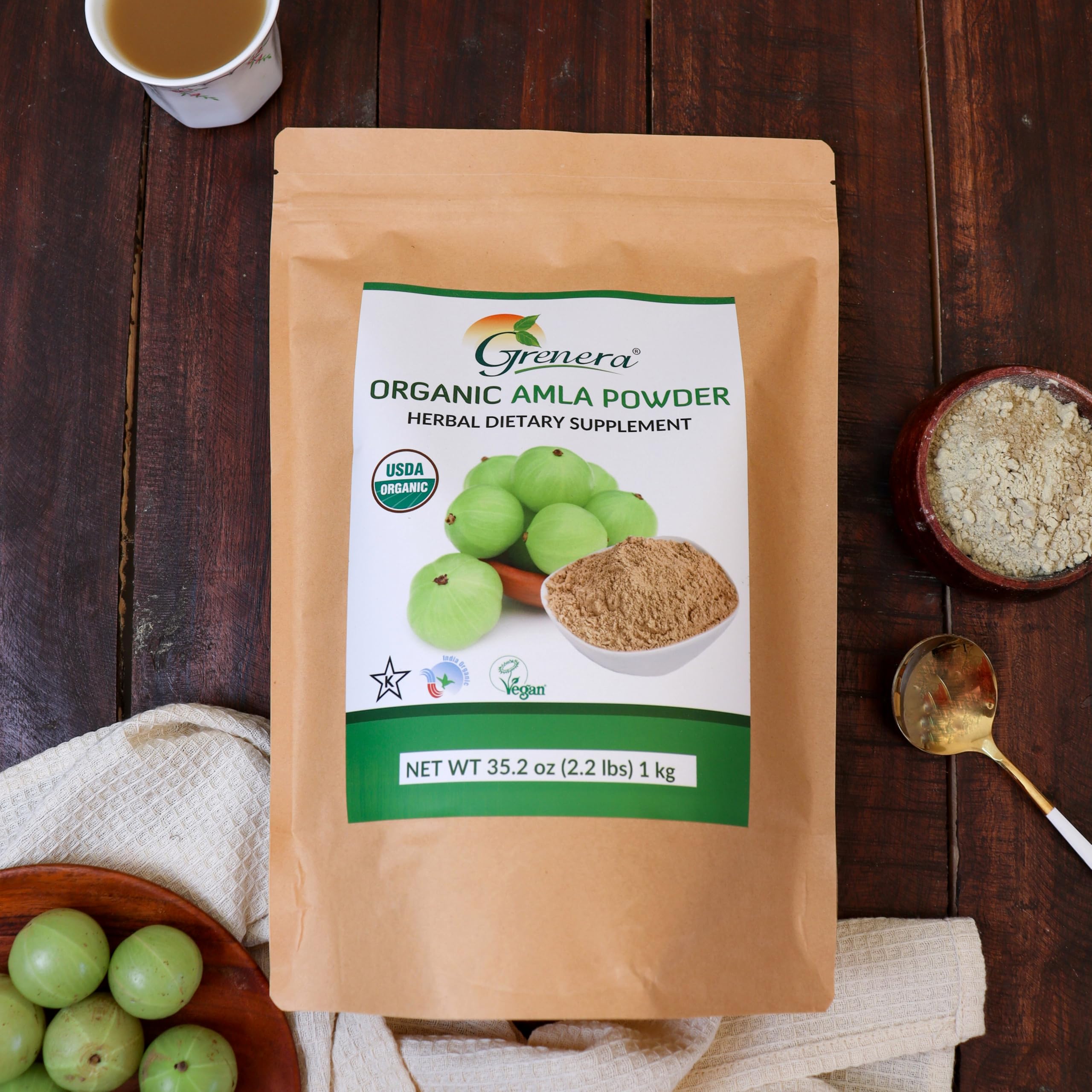 Grenera Organic Amla powder skincare routine for radiant glow