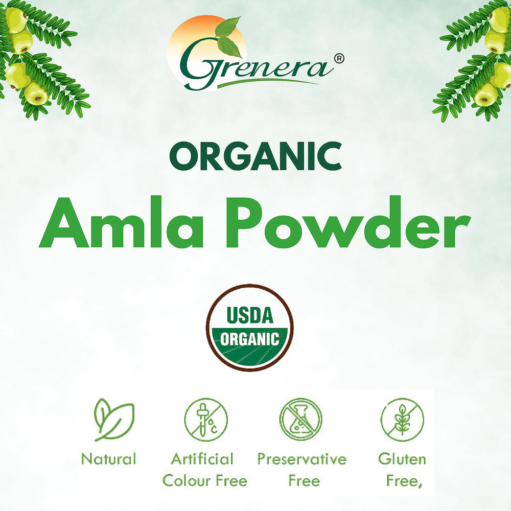 Grenera Amla smoothie with powder dissolved for a vitamin-rich breakfast