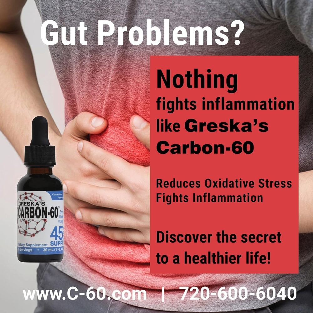 Greska's Carbon-60 amber vial inside, representing potent antioxidant support
