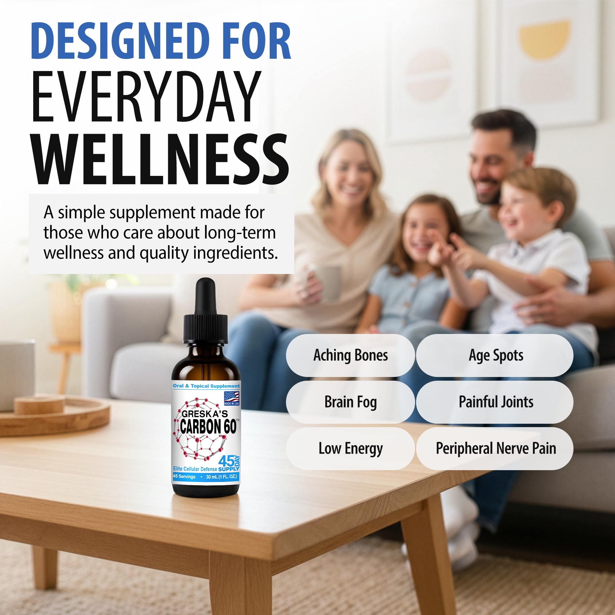 Greska's Carbon-60 oil applied to skin demonstrates topical use.