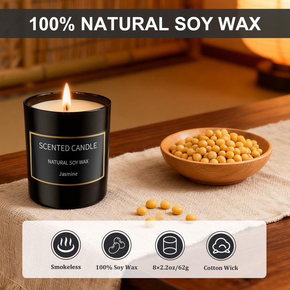 Grestar 8-pack gardenia scent candle brighten spaces and mood