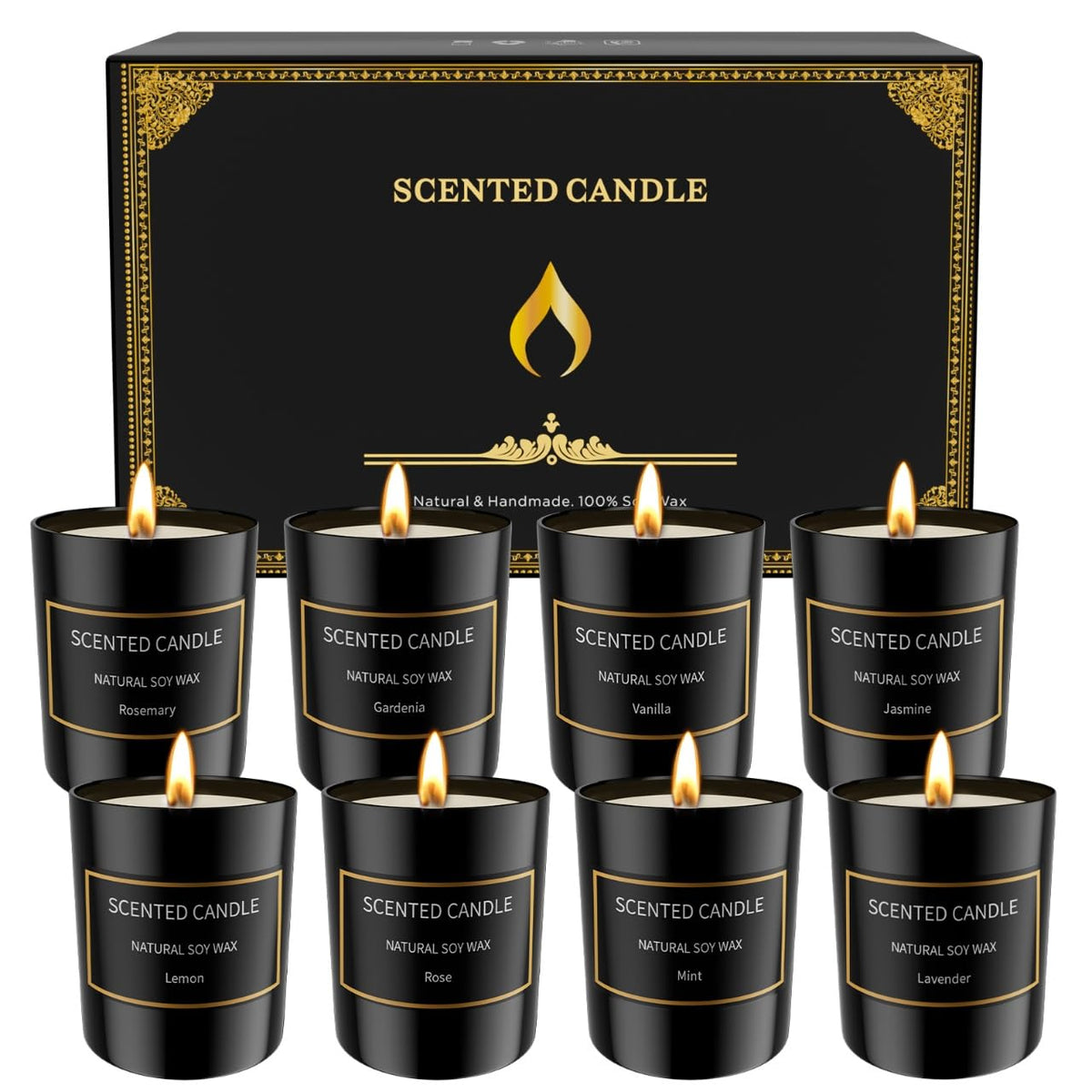 Grestar 8-pack lavender fragrance candle for calming evenings and focus