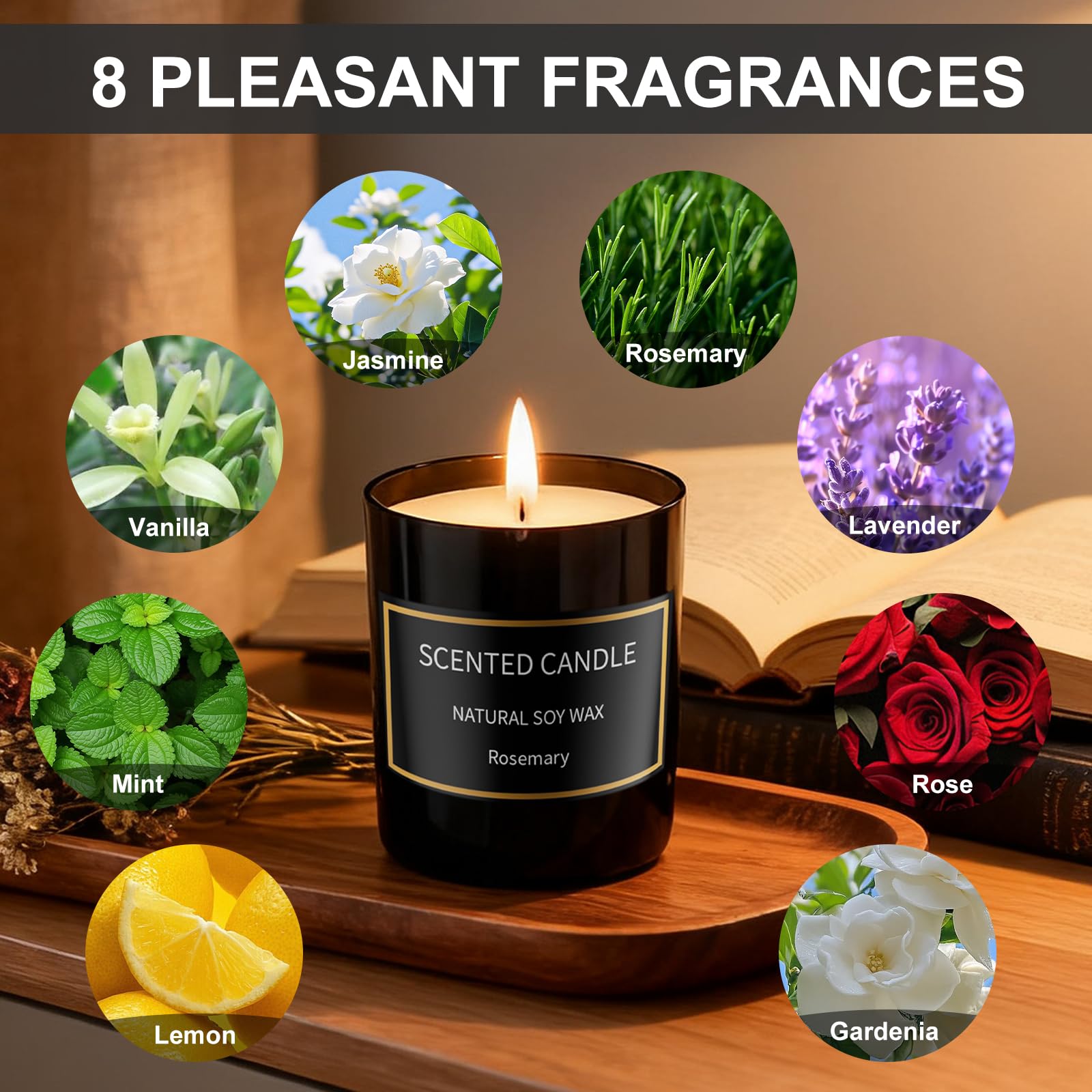 Grestar 8-pack vanilla aroma candle for cozy ambiance and relaxation