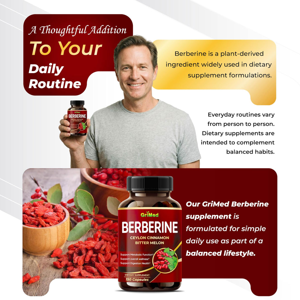GriMed Berberine capsules close-up reveals capsule texture for daily immune wellness.