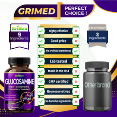 GriMed Glucosamine HCl concentrate highlighting potent joint nourishment and mobility support.