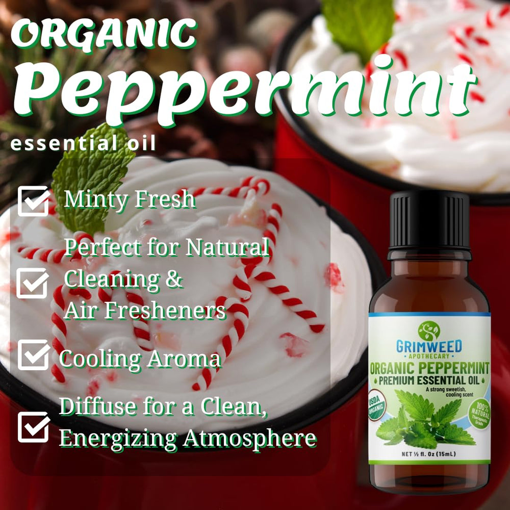 Grimweed Apothecary peppermint oil for DIY soaps and beauty crafts.