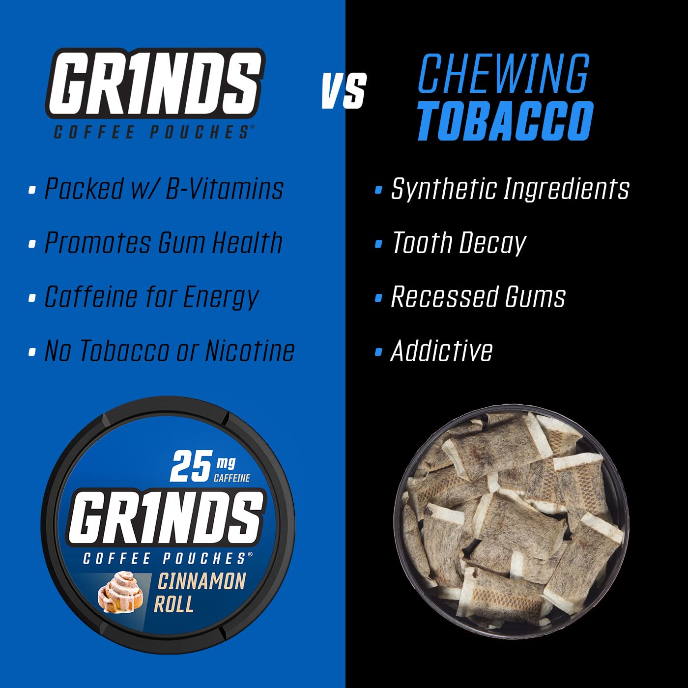 GRINDS coffee pouches offer clean energy without nicotine.