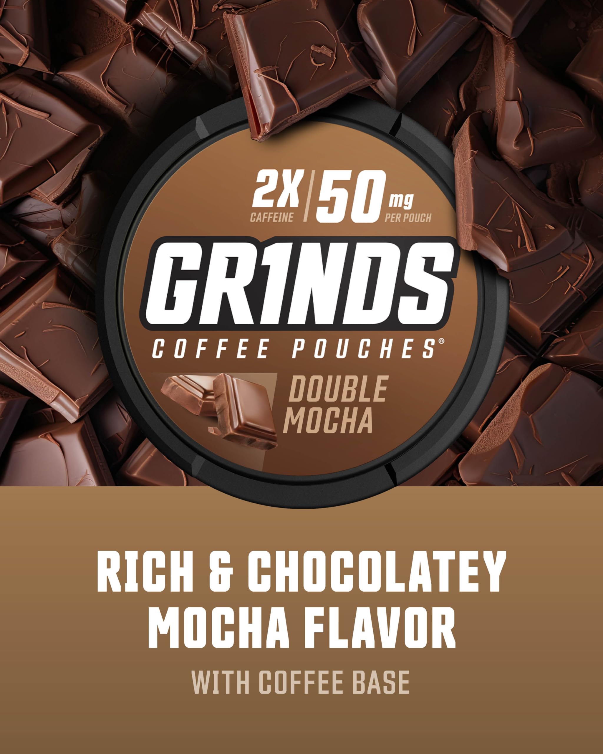 GRINDS coffee pouches dry moisture-lock design close-up