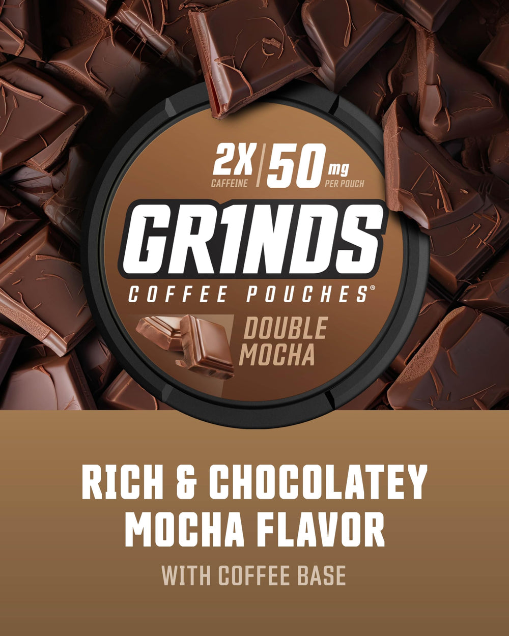 GRINDS coffee pouches dry moisture-lock design close-up
