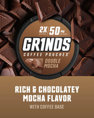 GRINDS coffee pouches dry moisture-lock design close-up