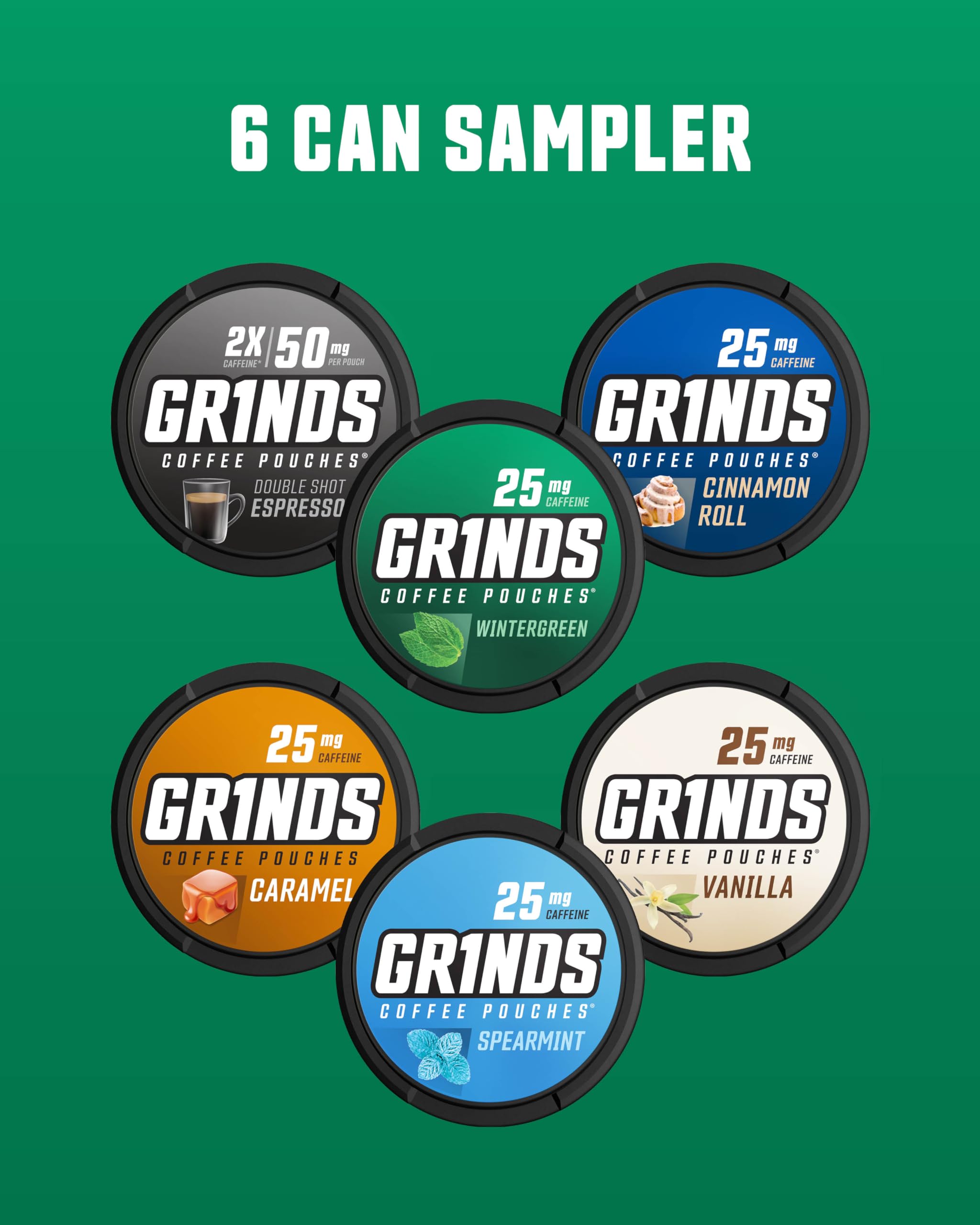 Grinds coffee pouches espresso can for quick caffeine lift.
