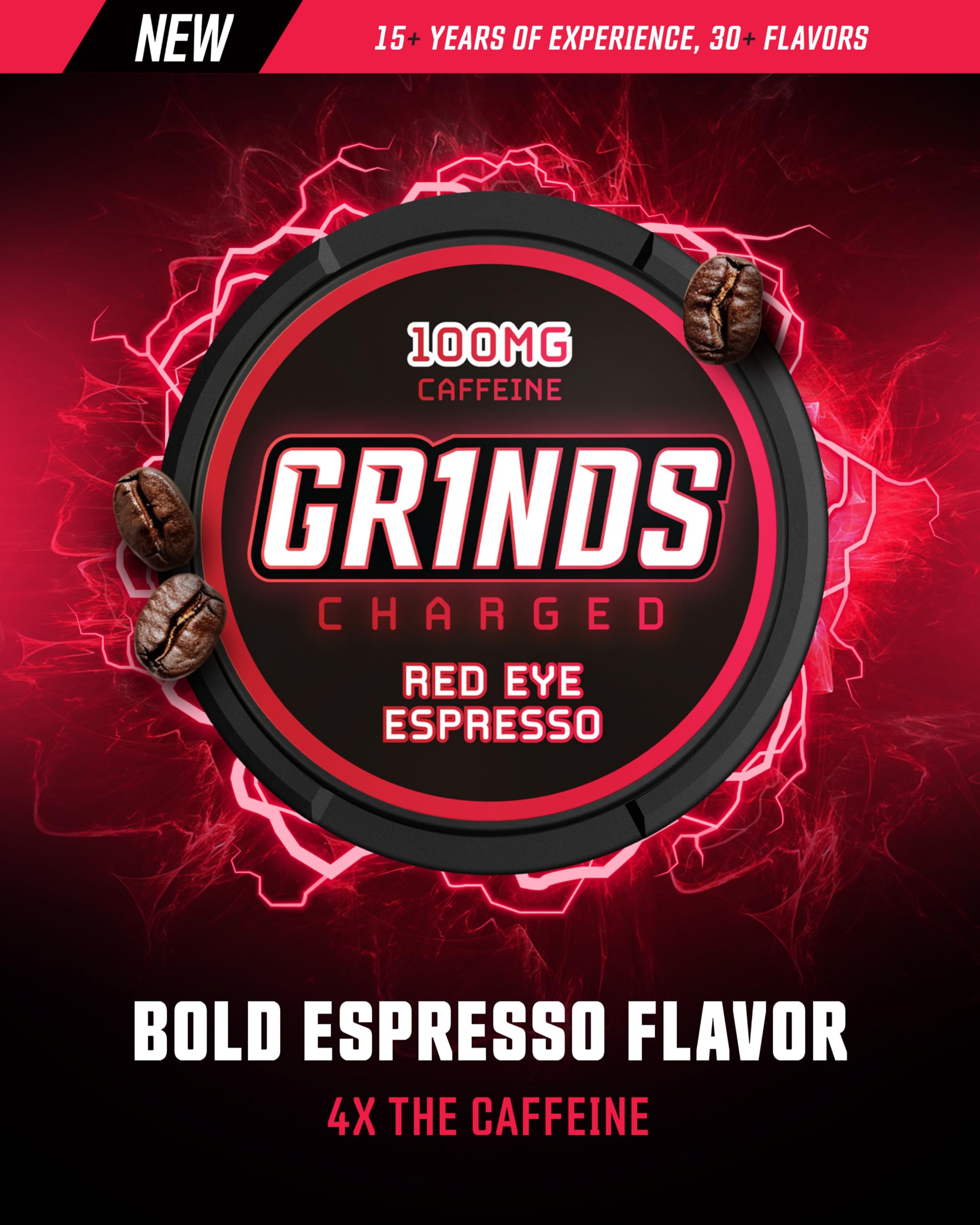 GRINDS nicotine-free energy pouch for a clean caffeine lift.