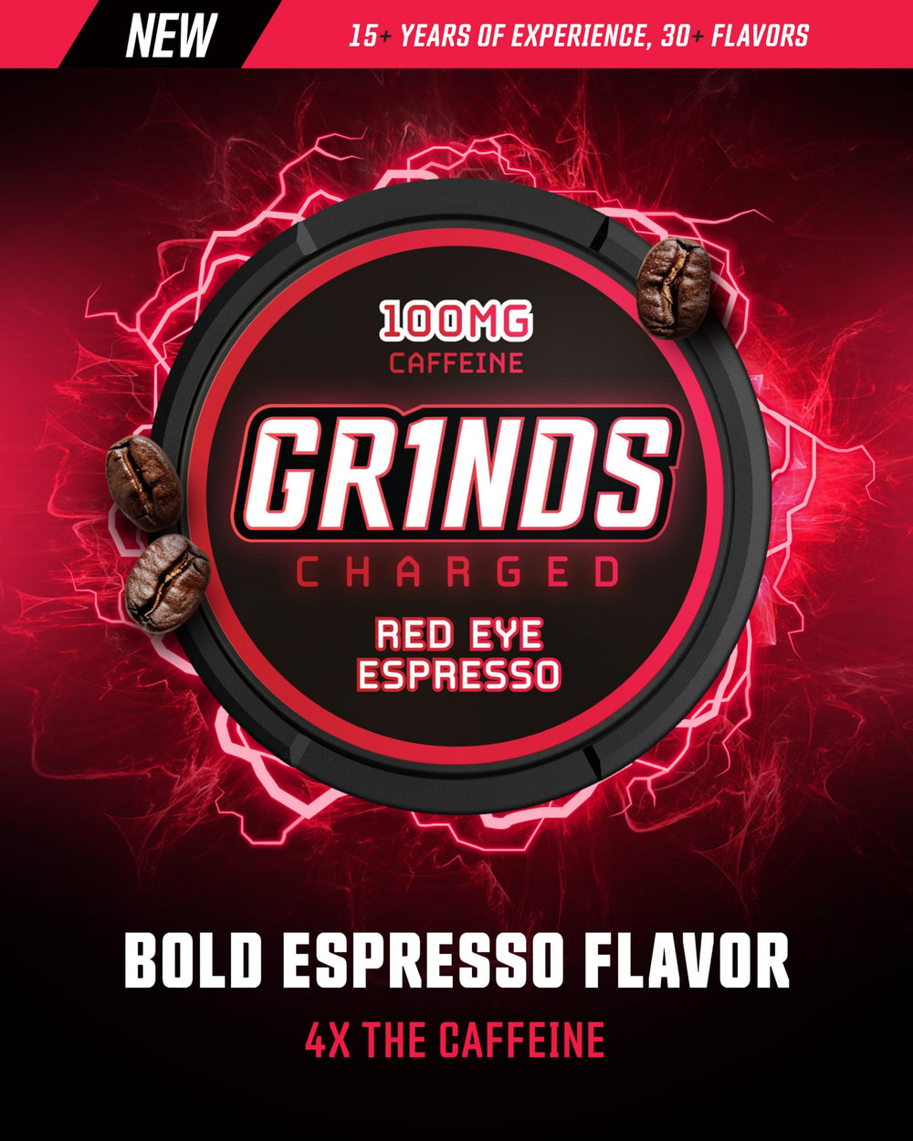 GRINDS nicotine-free energy pouch for a clean caffeine lift.