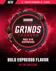 GRINDS nicotine-free energy pouch for a clean caffeine lift.