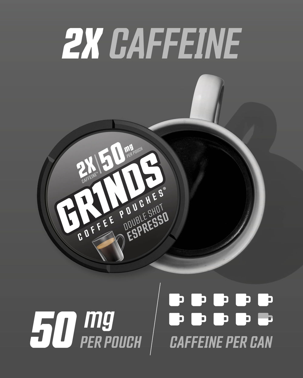 GRINDS nicotine-free coffee pouches provide a clean energy option