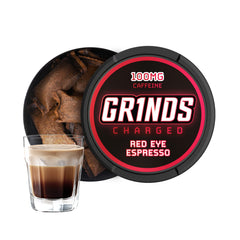 GRINDS Red Eye Espresso can showing bold on-the-go energy.