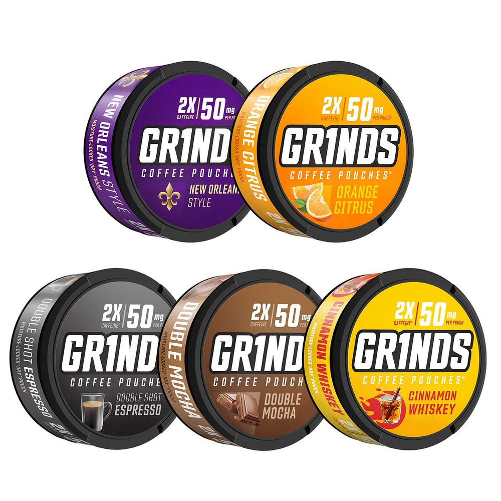 GRINDS Sweet Mint coffee pouch for a refreshing lift.