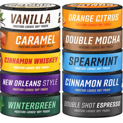 Grinds Coffee Pouches front view of Try Em All 10 Can Pack for convenient on-the-go energy