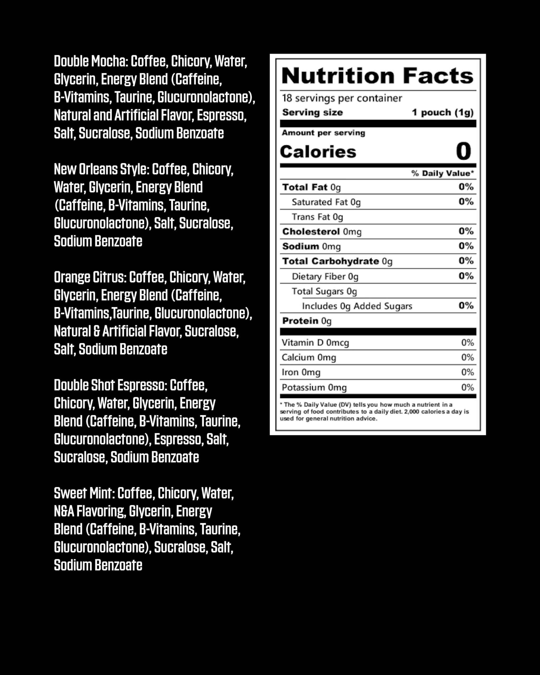 GRINDS Ultimate Energy 5 Pack coffee pouches collection.
