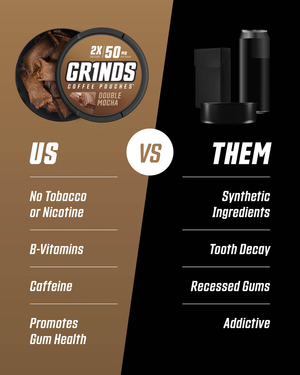 GRINDS Vanilla pouch offering balanced caffeine with a subtle vanilla note.