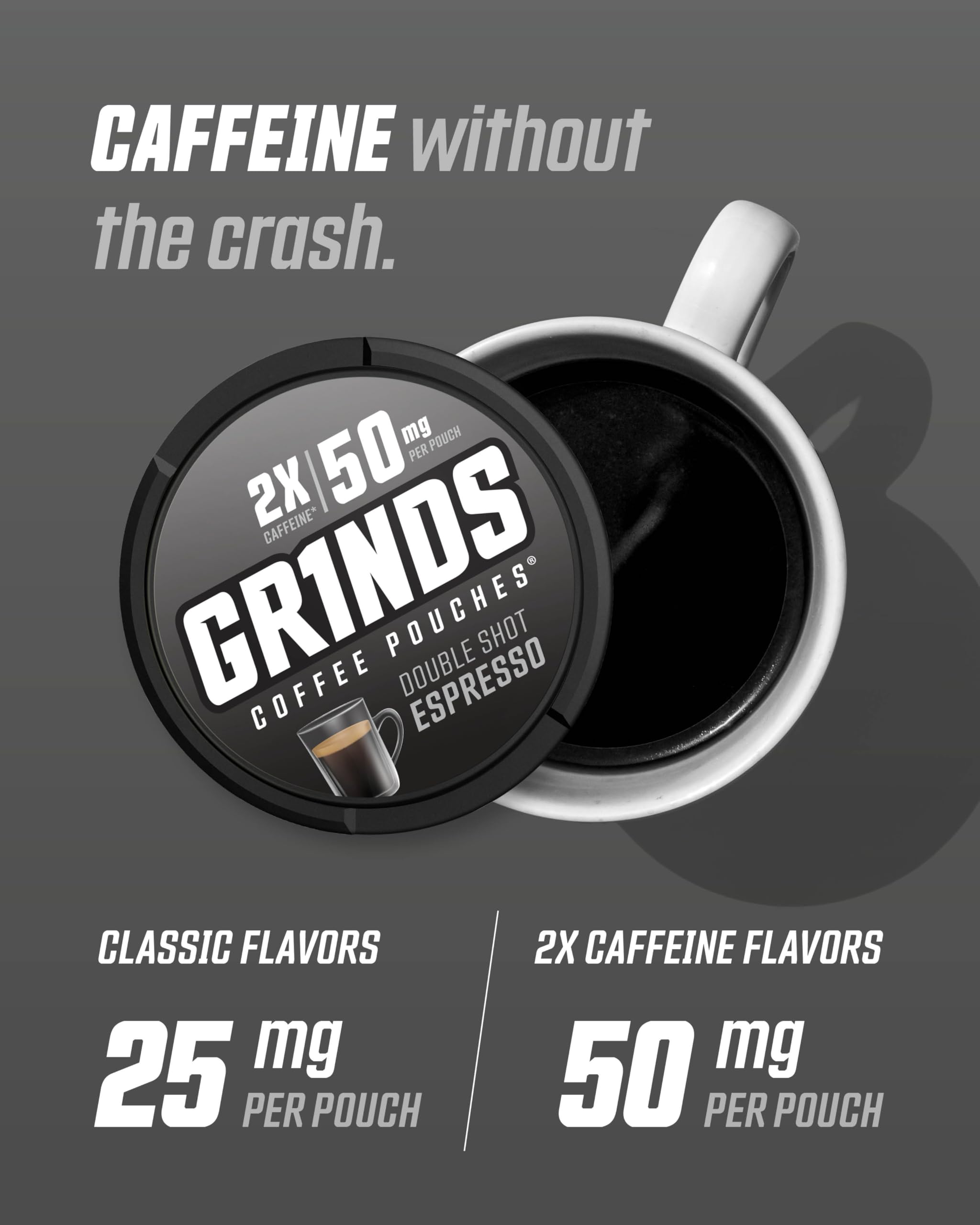 Grinds Wintergreen flavor can with mint aroma delivering a fresh energy option
