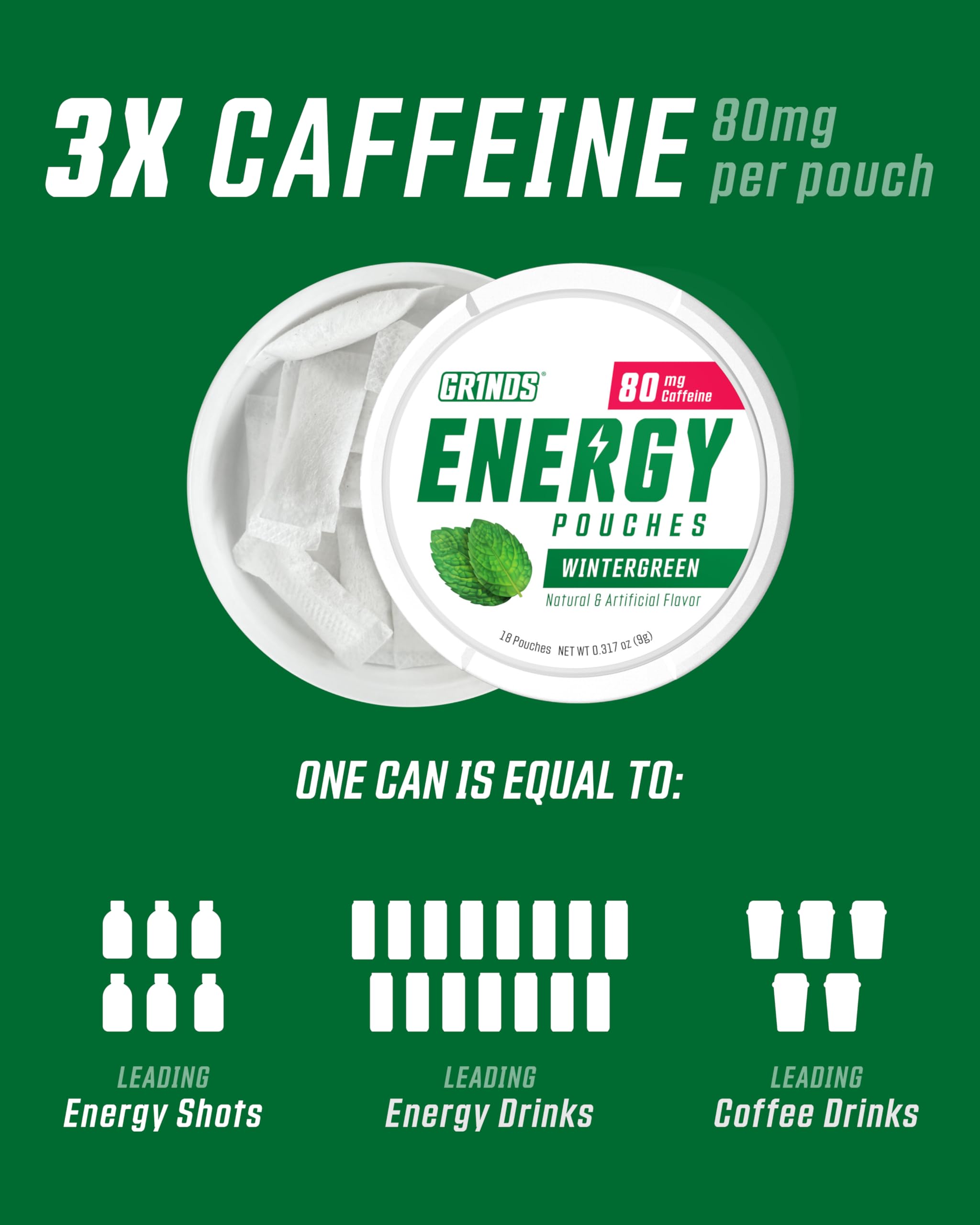 GRINDS Energy Pouches on the go, ready in a pocket