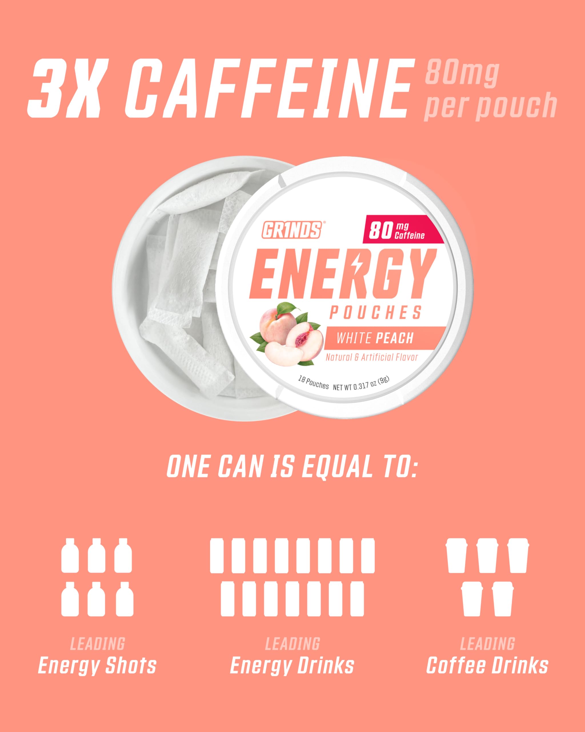 GRINDS Energy Pouches in pocket for portable energy on the go