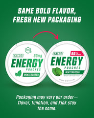 GRINDS Energy Pouches wintergreen packs visible for on-the-go energy