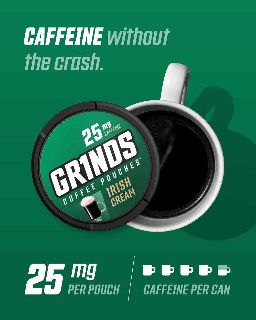 GRINDS pouches in use for a quick pick-me-up during work or travel.