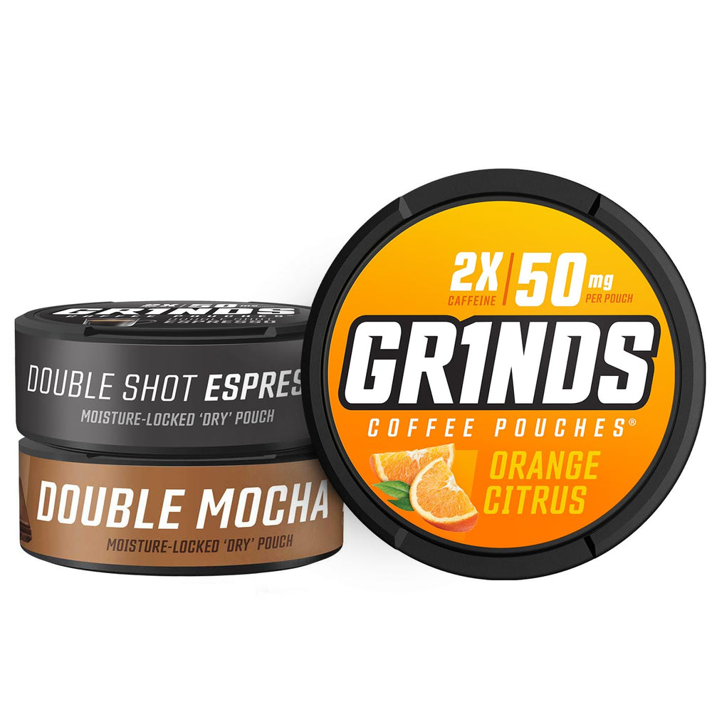 GRINDS three-can sampler front view ideal for flavor discovery.