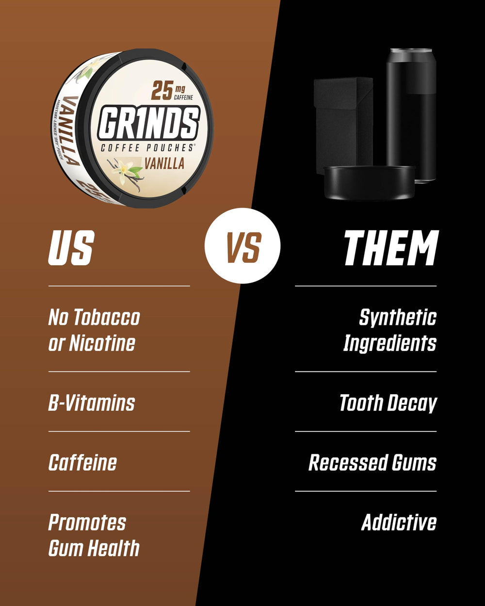 GRINDS Vanilla pouch in use for on-the-go mornings and commutes.