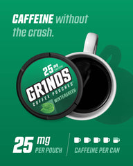 GRINDS Wintergreen pouch open, ready for quick, mess-free consumption