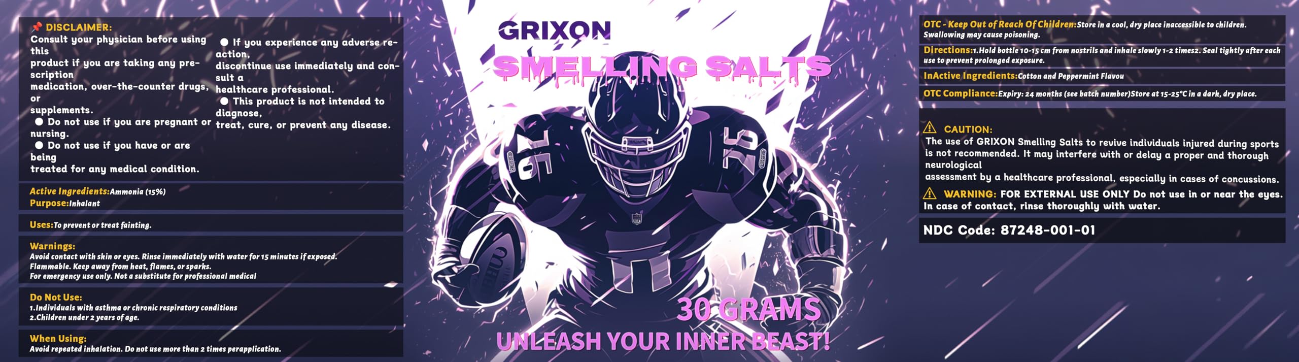 GRIXON Salts product shot showing instant lift and focus potential