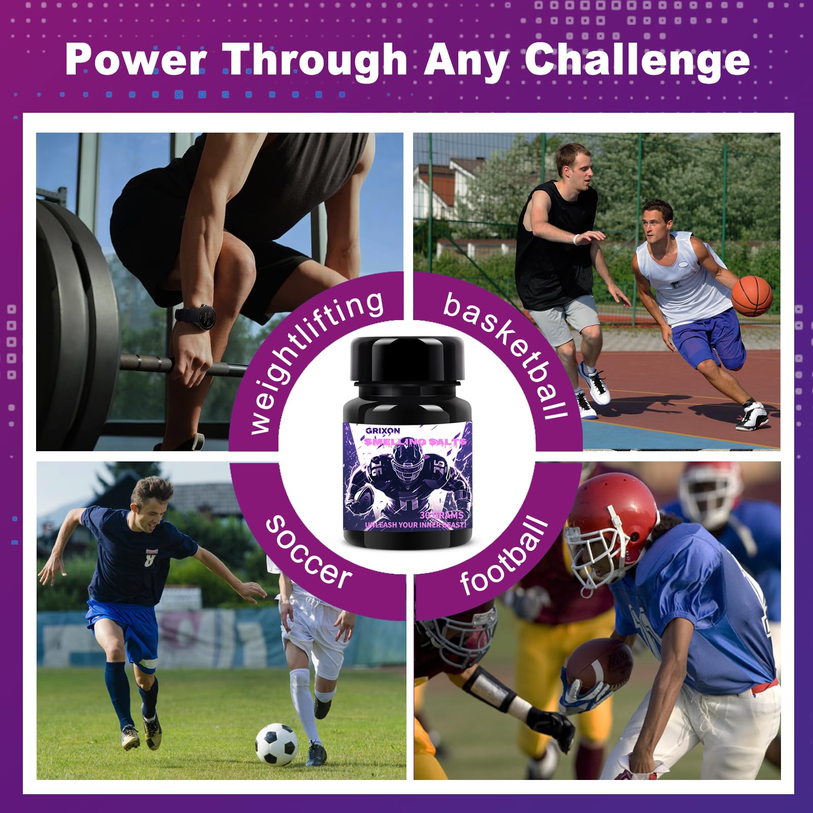 GRIXON Salts used in a powerlifting setup for sustained stamina