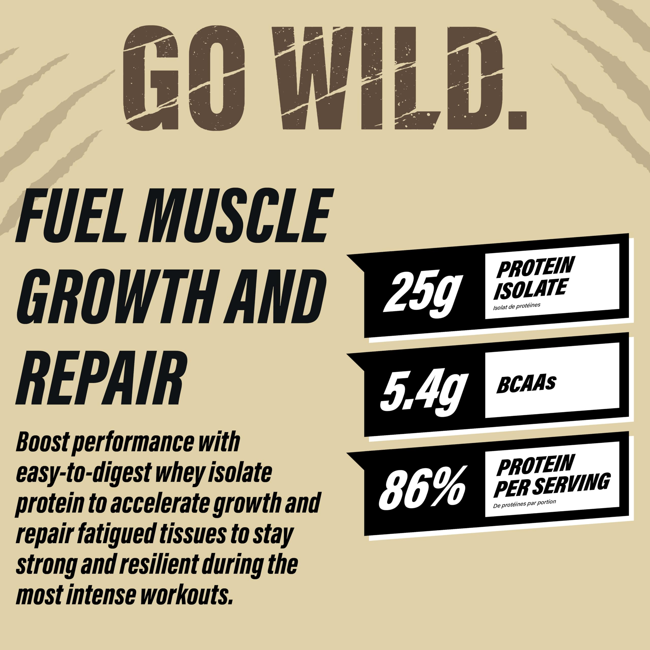 Grizzly Whey Isolate vanilla scoop highlights convenient daily protein dosing