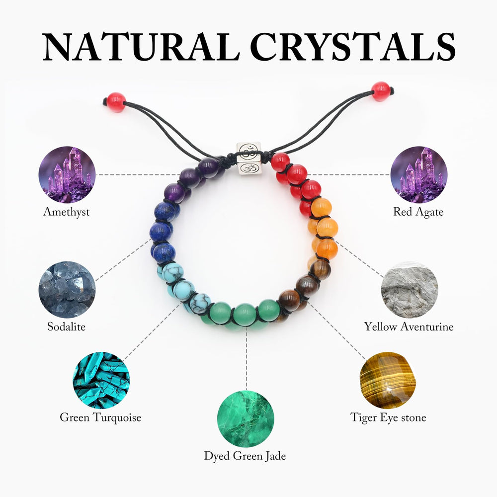 GRKZBKW chakra bracelet with 8mm beads aligning chakras