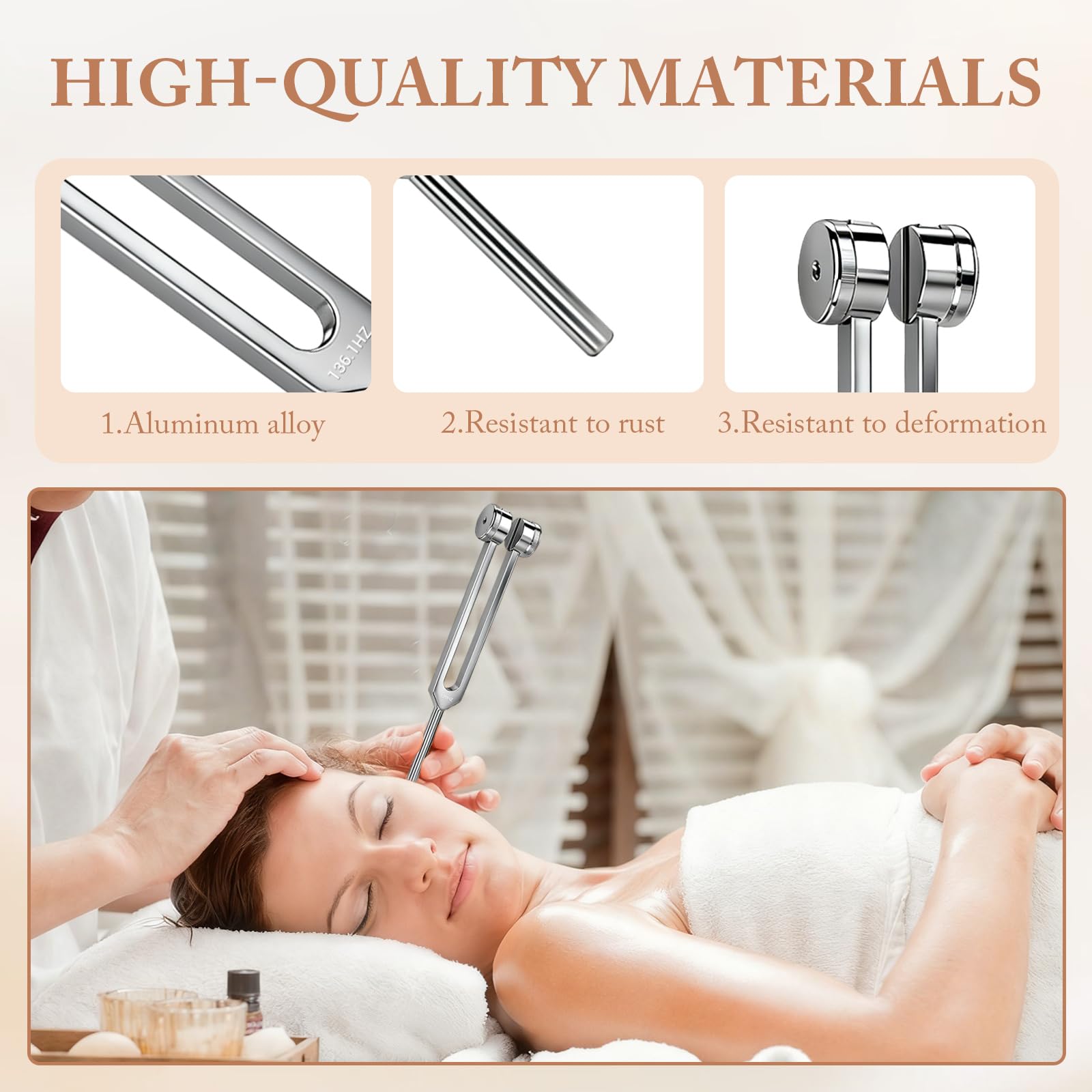 GRKZBKW tuning fork 136Hz promotes calm during yoga and breathwork.