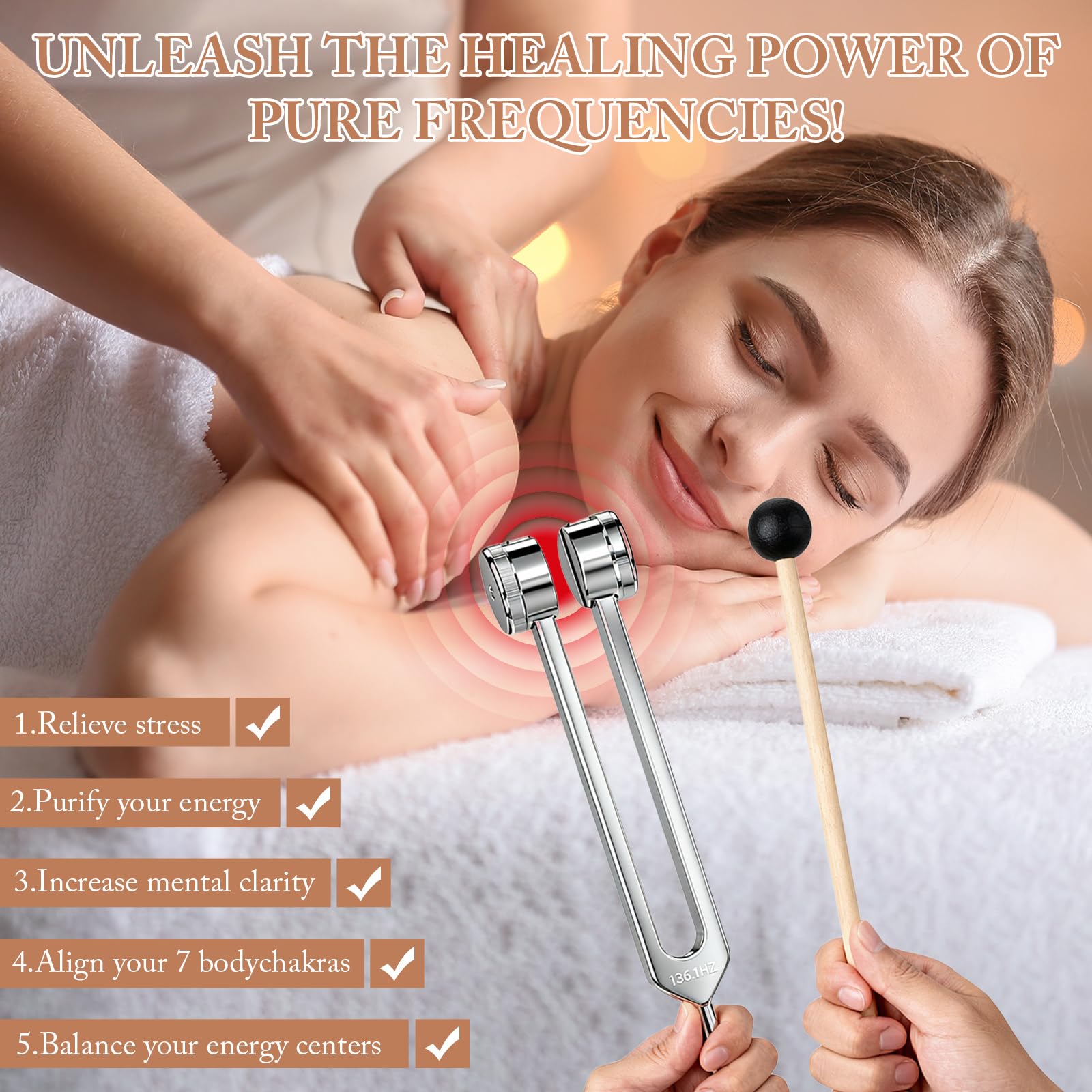 GRKZBKW tuning fork 384Hz enhances spiritual alignment in sound therapy.