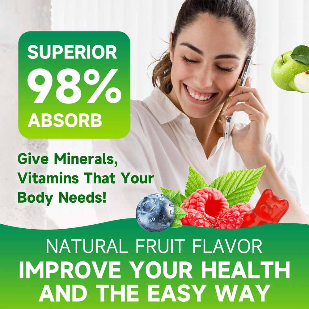 GrnLife gummies on hand demonstrating convenient swallow without water.