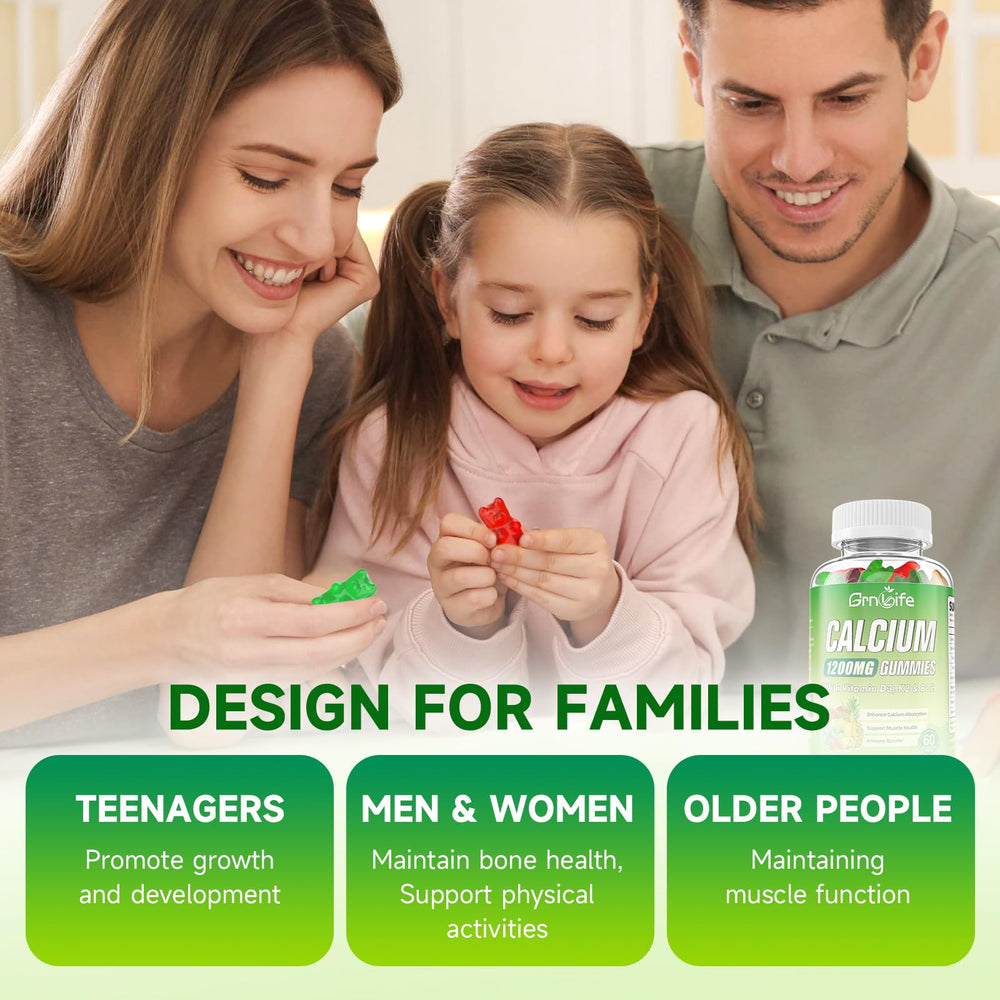 GrnLife open bottle showing gummies spilling for easy dosing.