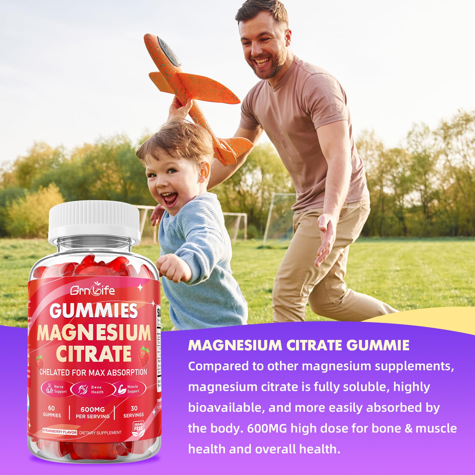 GrnLife relax and calm support gummies for restful evenings