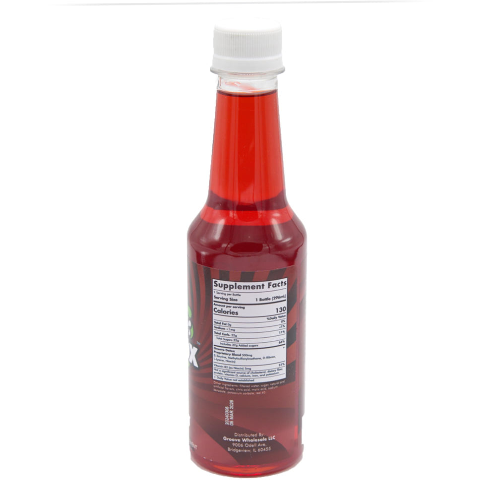 Groove Detox Wild Cherry ingredients display natural compounds supporting digestion.