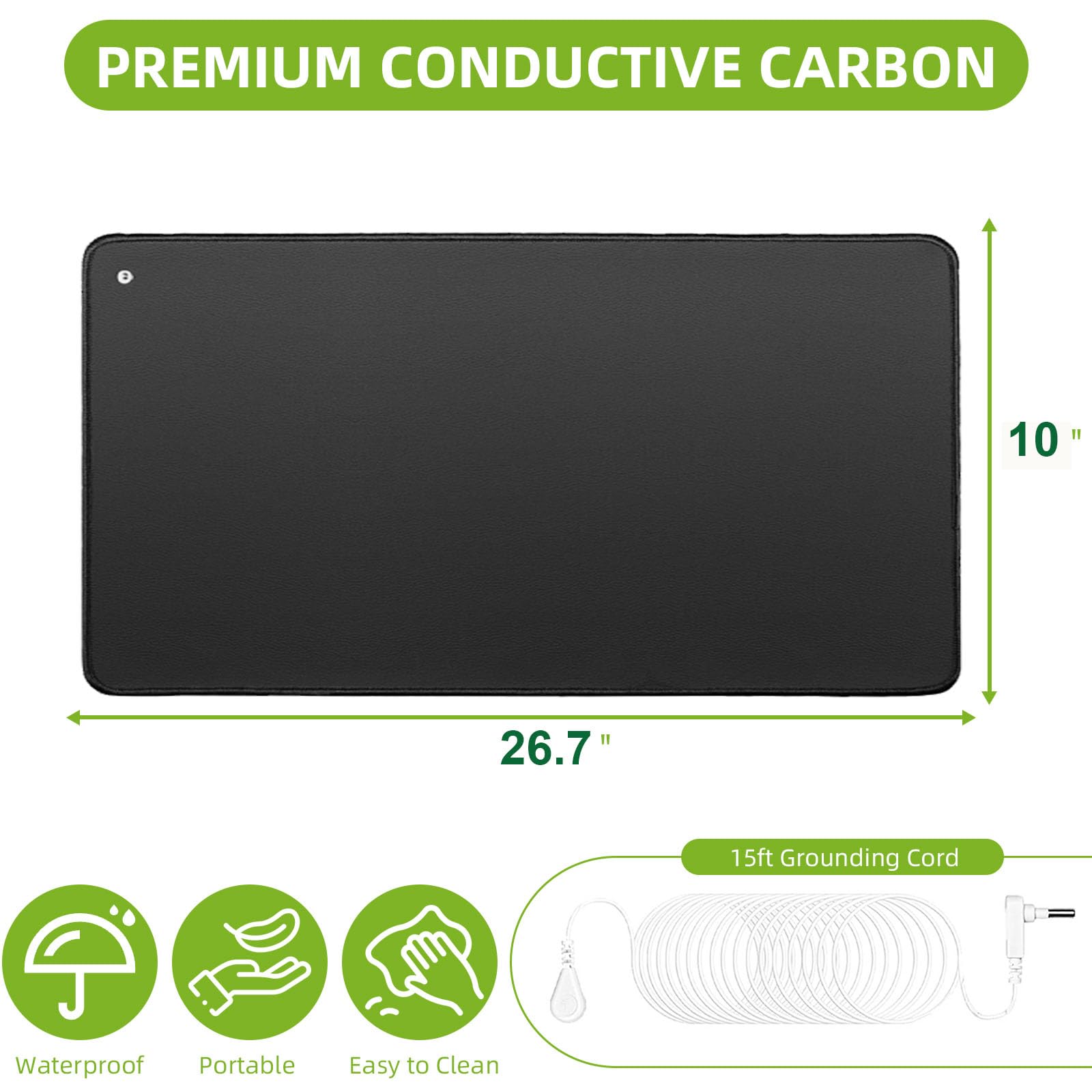 Grounding Mat 2 Pack cord setup demonstrates easy grounding connection to a socket