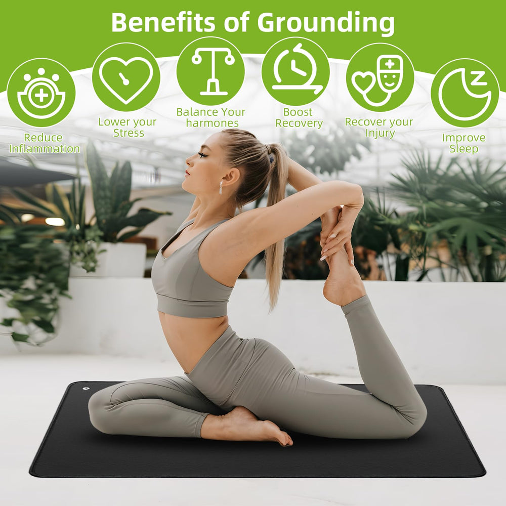 Grounding Mat 2 Pack sleeping-mode scene suggests relaxing routine grounding before bed