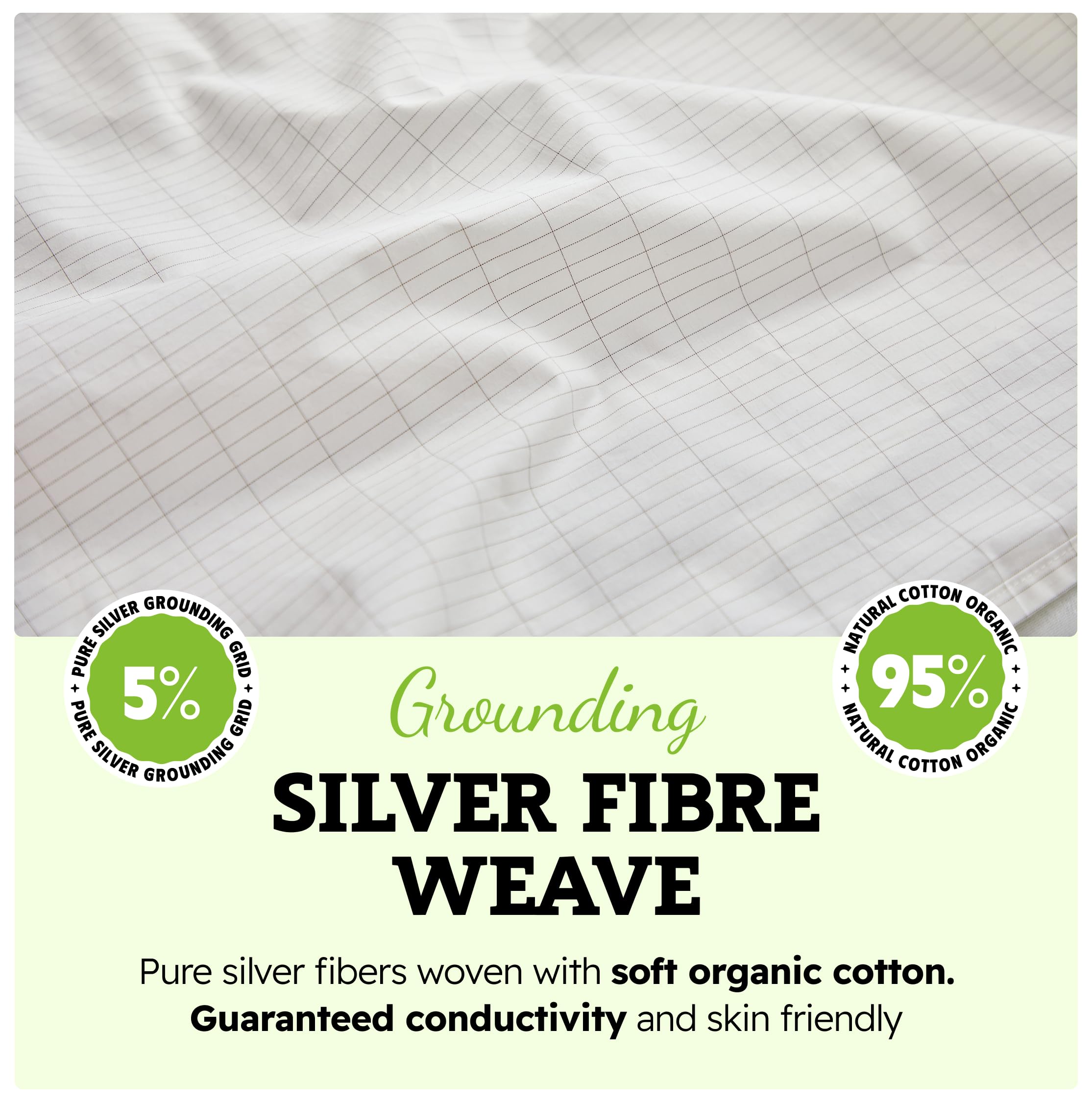 GroundingWell universal-fit design accommodates Full, Queen, King, and Cal King beds.