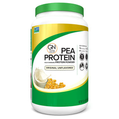 Growing Naturals Raw Pea Protein Powder package front shows vegan protein option.