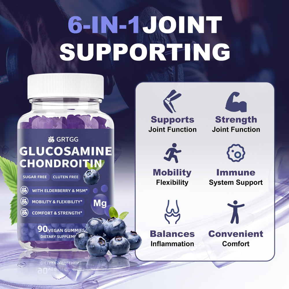 GRTGG Glucosamine Chondroitin Gummies blueberries scene conveys natural flavor