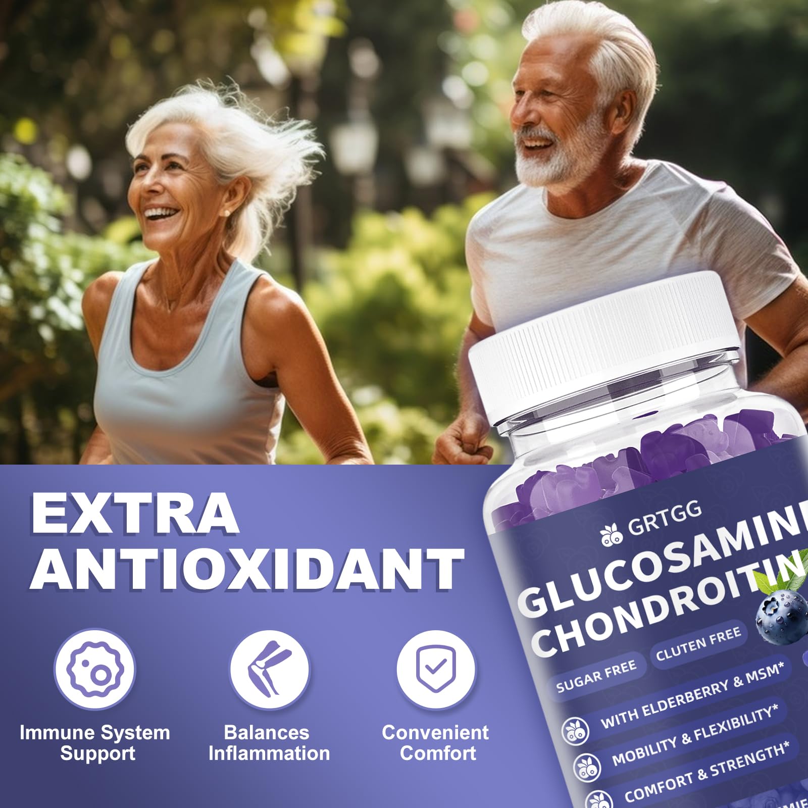GRTGG Glucosamine Chondroitin Gummies textured gummies indicate soft chew
