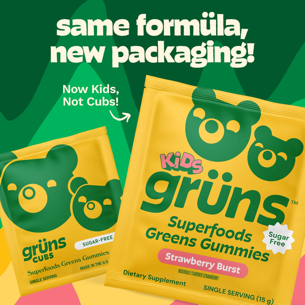 Grüns fiber-rich gummies graphic highlighting 6g soluble fiber benefits for digestion.