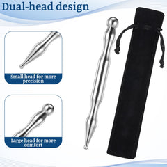 Gtziqa massage pen with dual heads for versatile point and muscle relaxation.